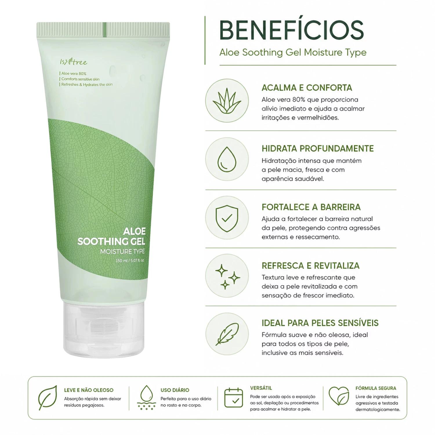 Gel De Limpieza Isntree Aloe Soothing Gel Moisture Type 150ml - Imagen 3