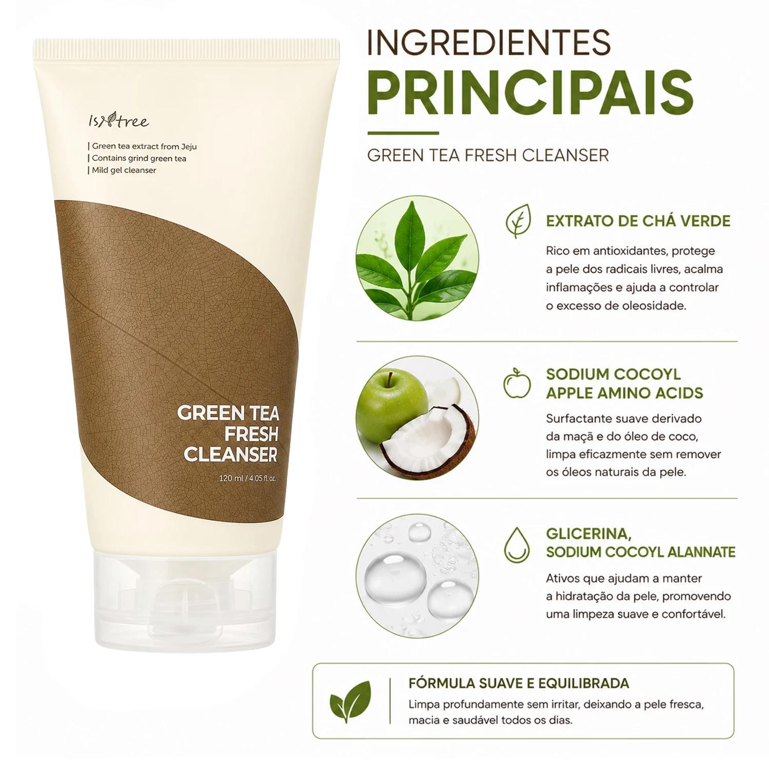 Gel De Limpieza Isntree Green Tea Fresh Cleanser 120ml - Imagen 2