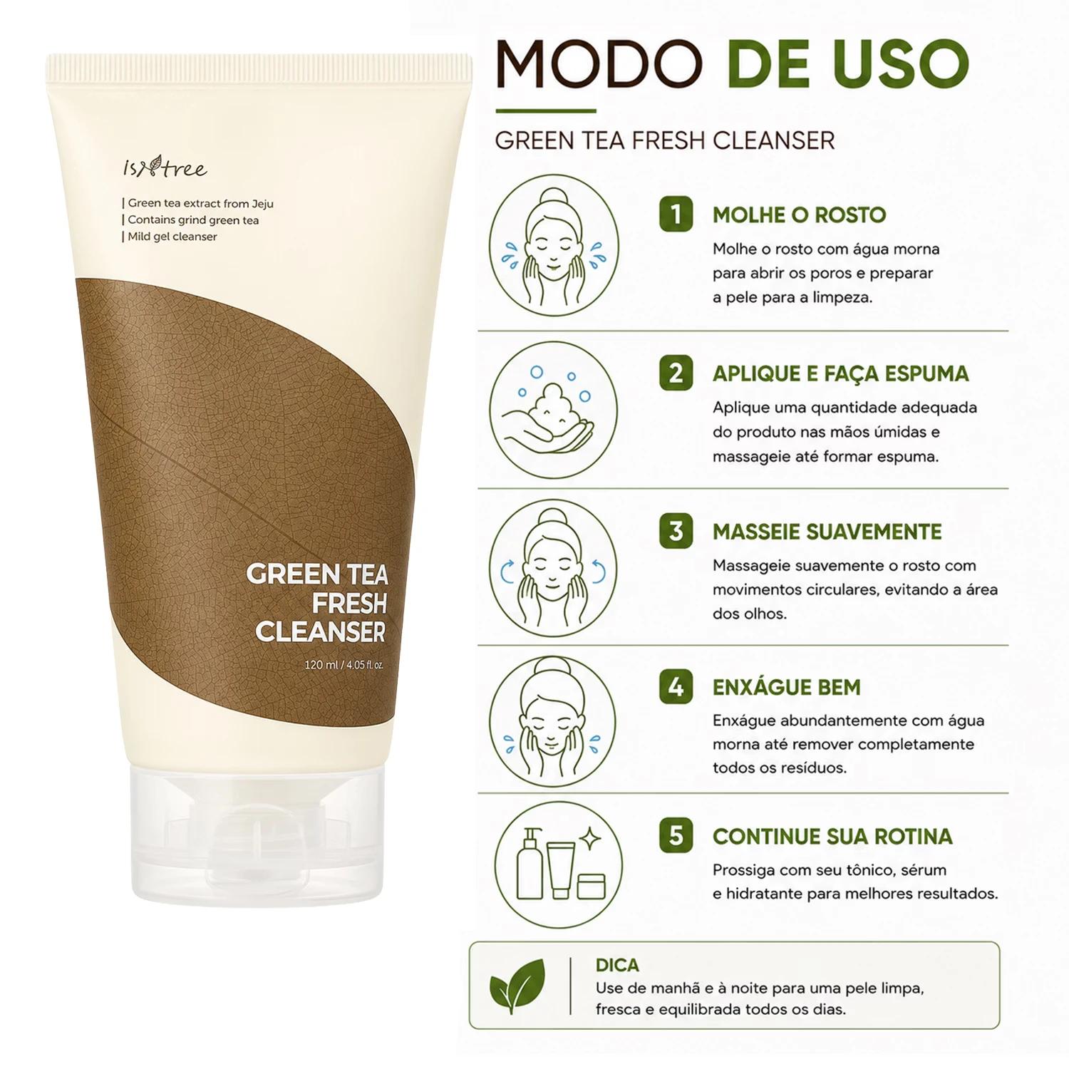 Gel De Limpieza Isntree Green Tea Fresh Cleanser 120ml - Imagen 4