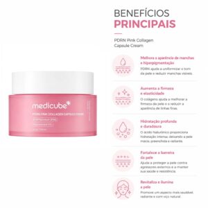 Creme Facial Medicube Pdrn Rosa Collagen Capsule 55g - Imagen 3