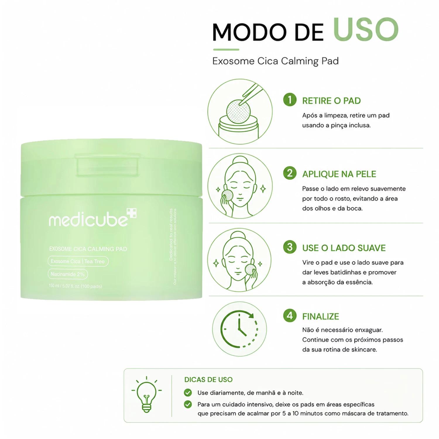 Pads Faciais Medicube Exosome Cica 100 Unidades - Imagen 4