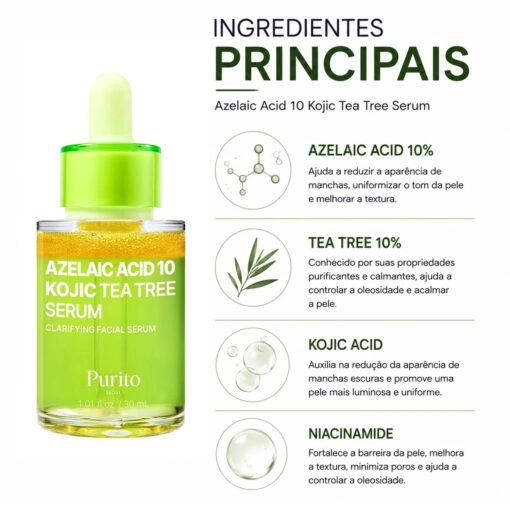 Alternative view of Sérum Facial Purito Azelaic Acid 10 Kojic Tea Tree 30ml