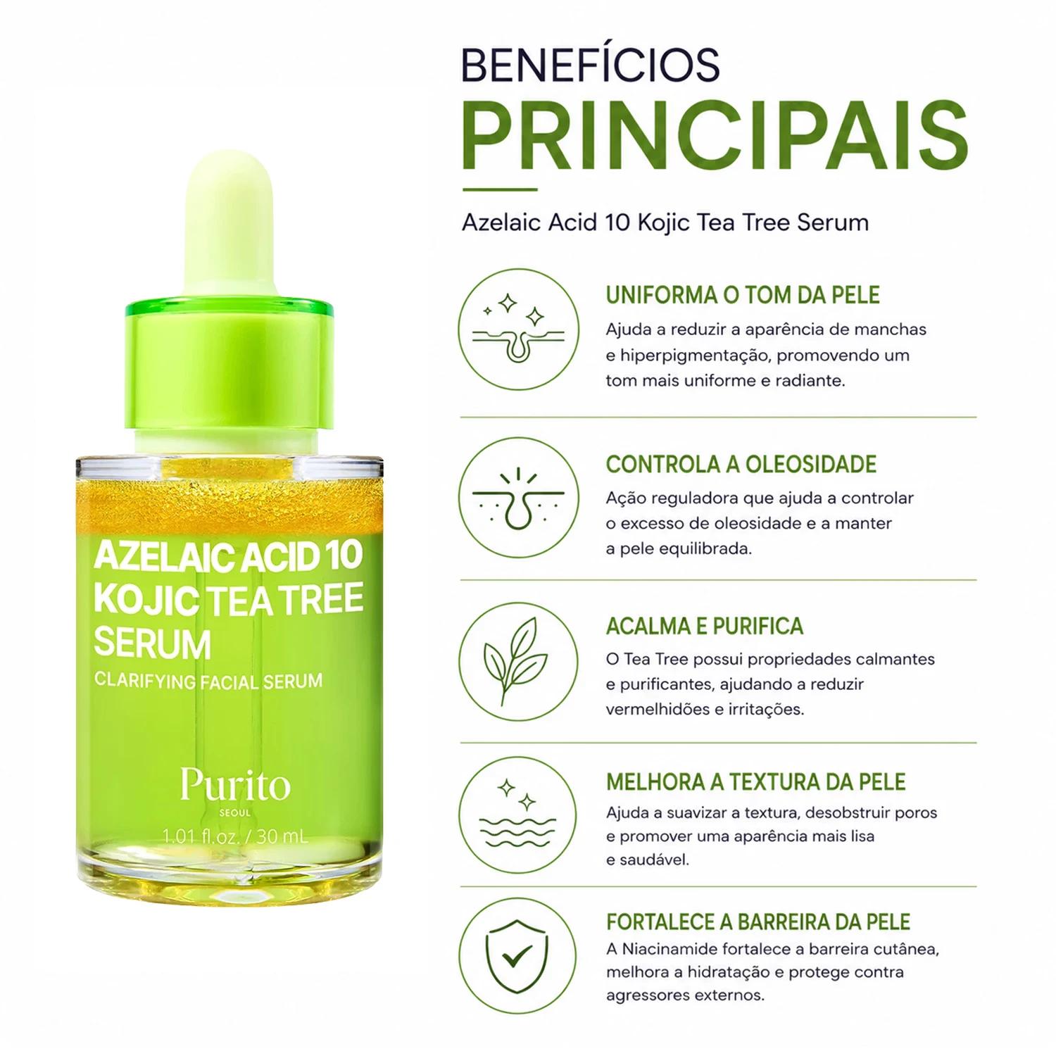 Sérum Facial Purito Azelaic Acid 10 Kojic Tea Tree 30ml - Imagen 3