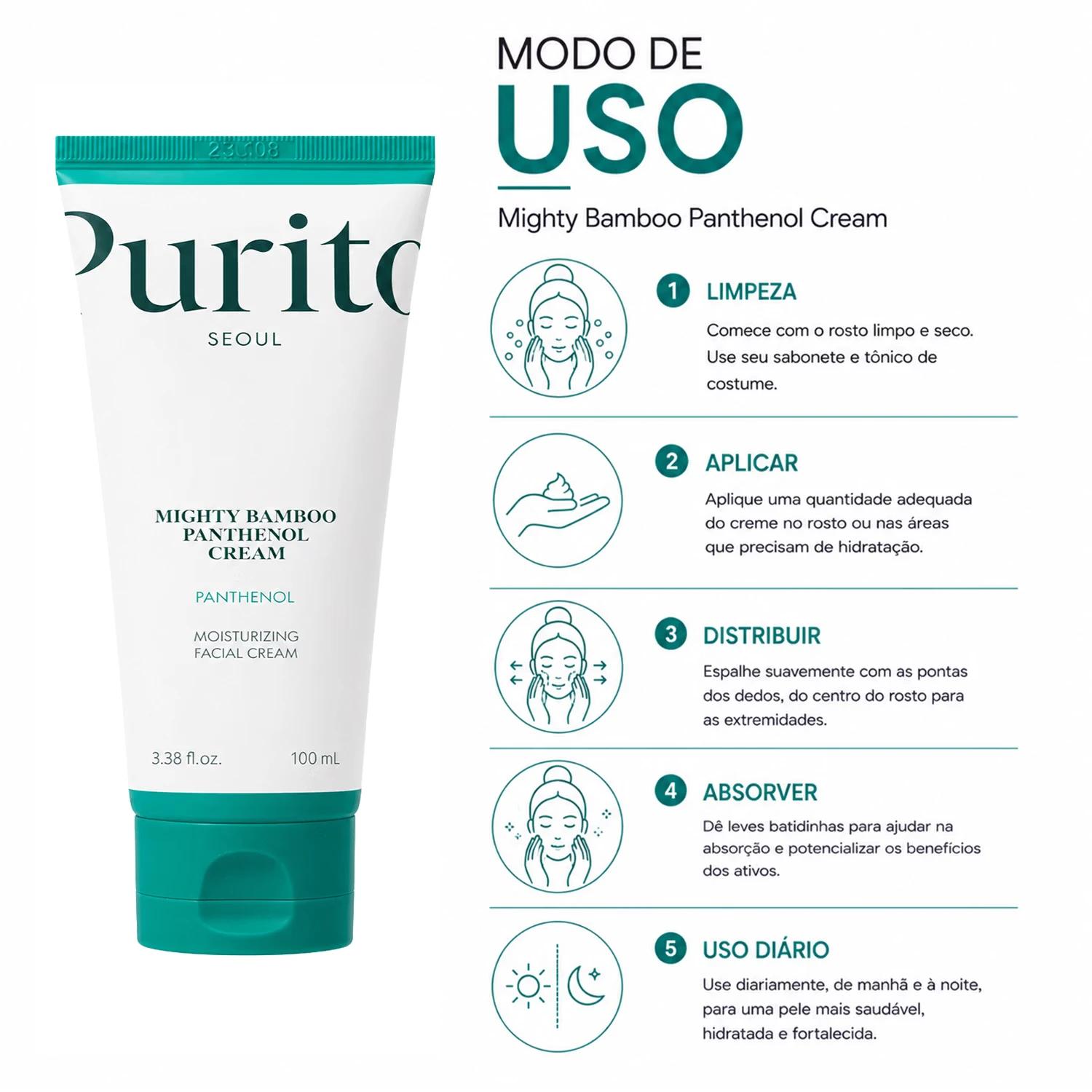 Creme Facial Purito Seoul Mighty Bamboo Panthenol 100ml - Imagen 4