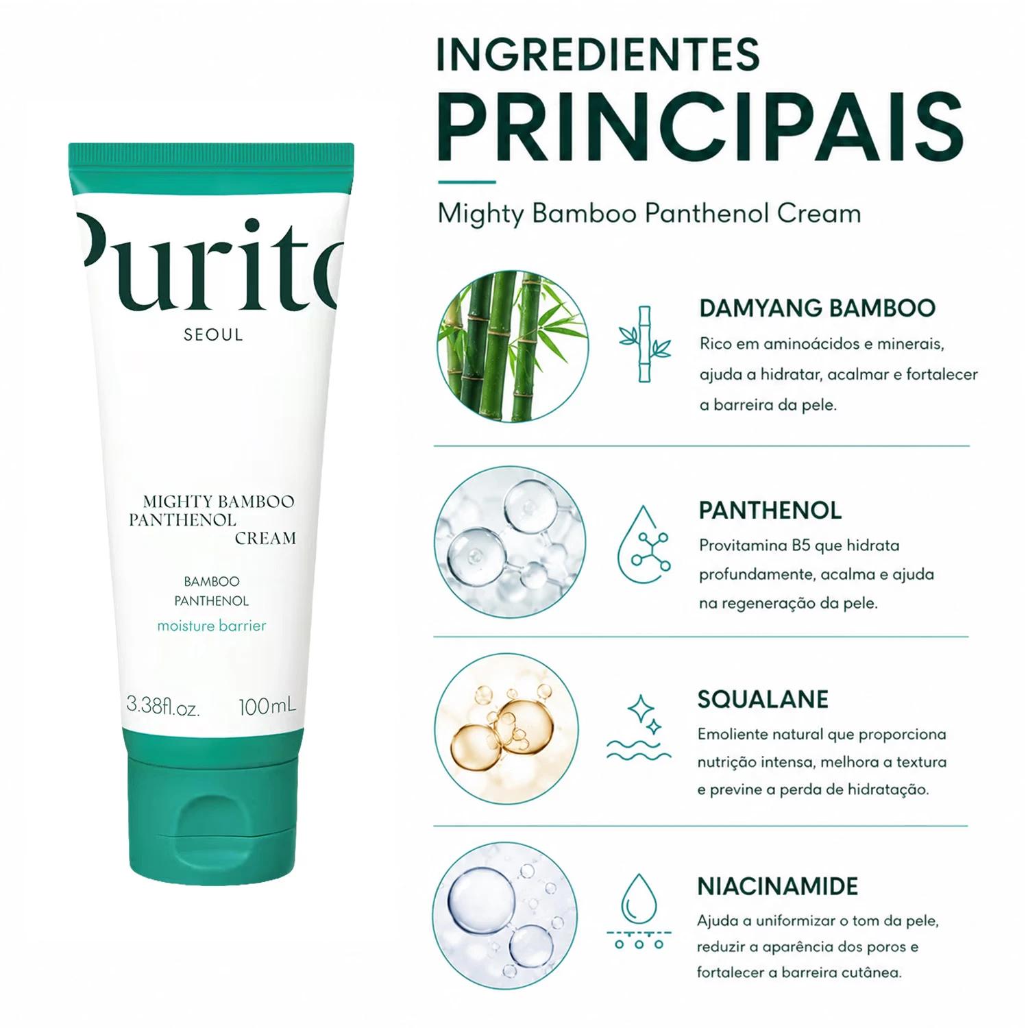 Creme Facial Purito Mighty Bamboo Panthenol 100ml - Imagen 2
