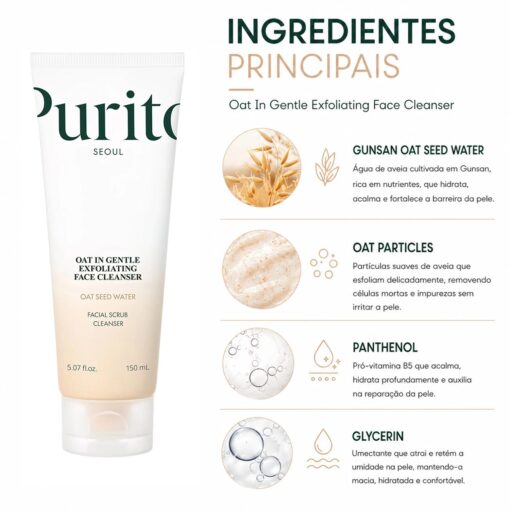 Alternative view of Gel De Limpieza Exfoliante Facial Purito Oat In Gentle Exfoliating Cleanser 50ml