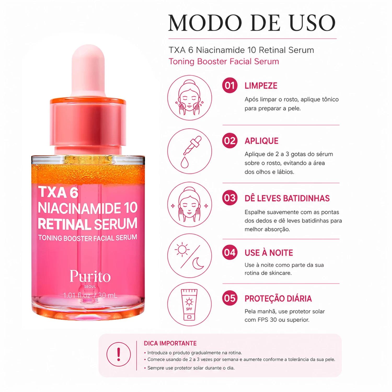 Sérum Facial Purito TXA 6 Niacinamide 10 Retinal 30ml - Imagen 4