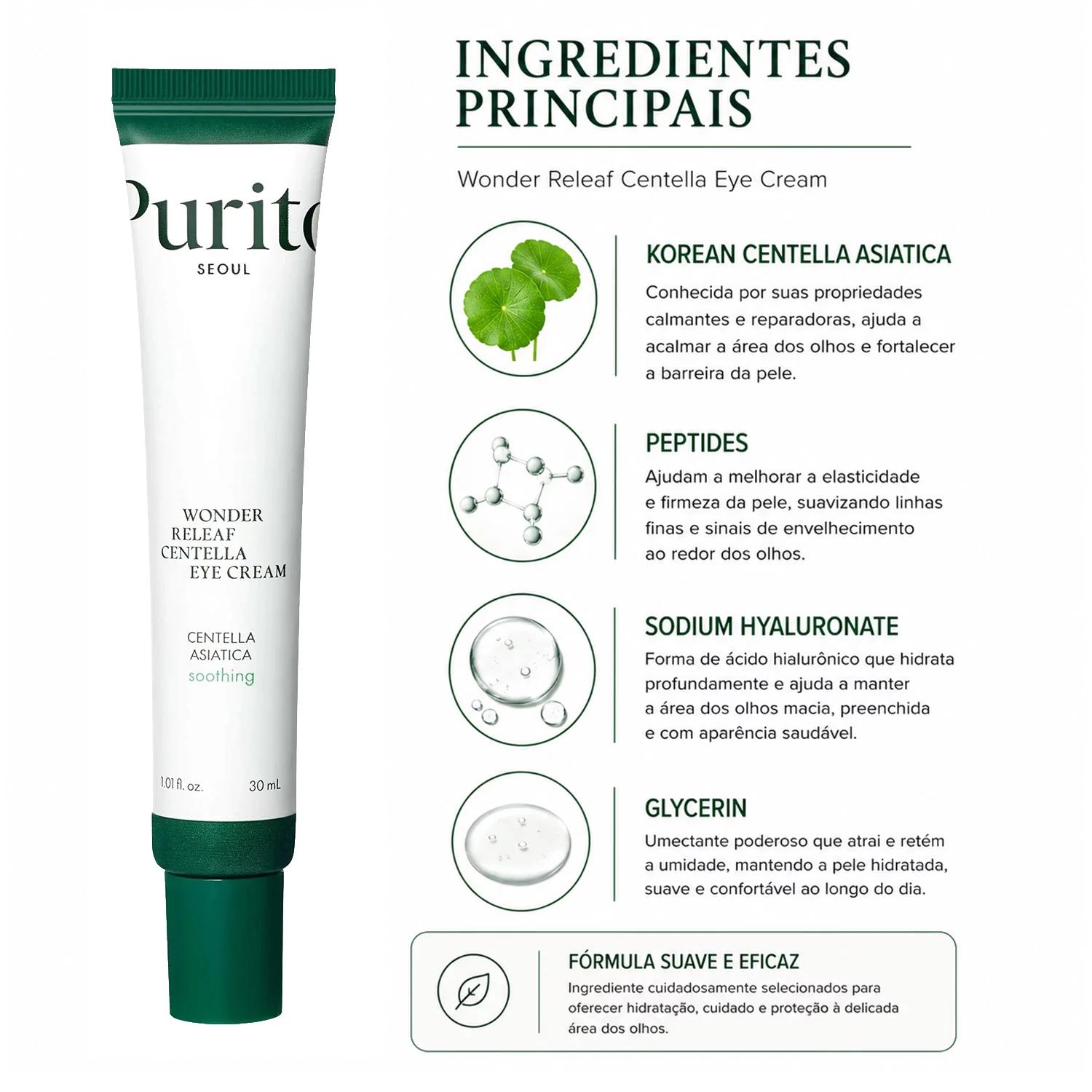 Creme Para Contorno De Ojos Purito Seoul Wonder Releaf Centella 30ml - Imagen 2