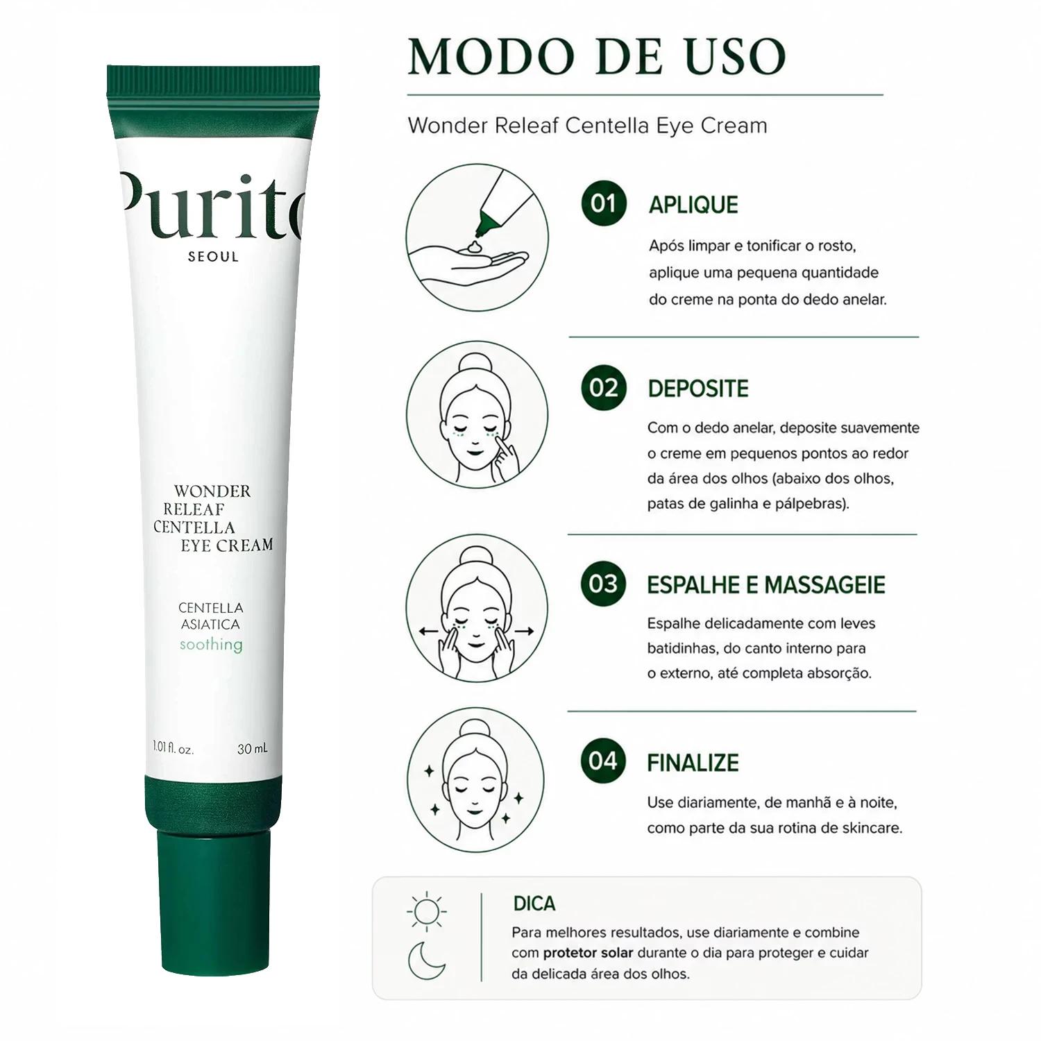Creme Para Contorno De Ojos Purito Seoul Wonder Releaf Centella 30ml - Imagen 4