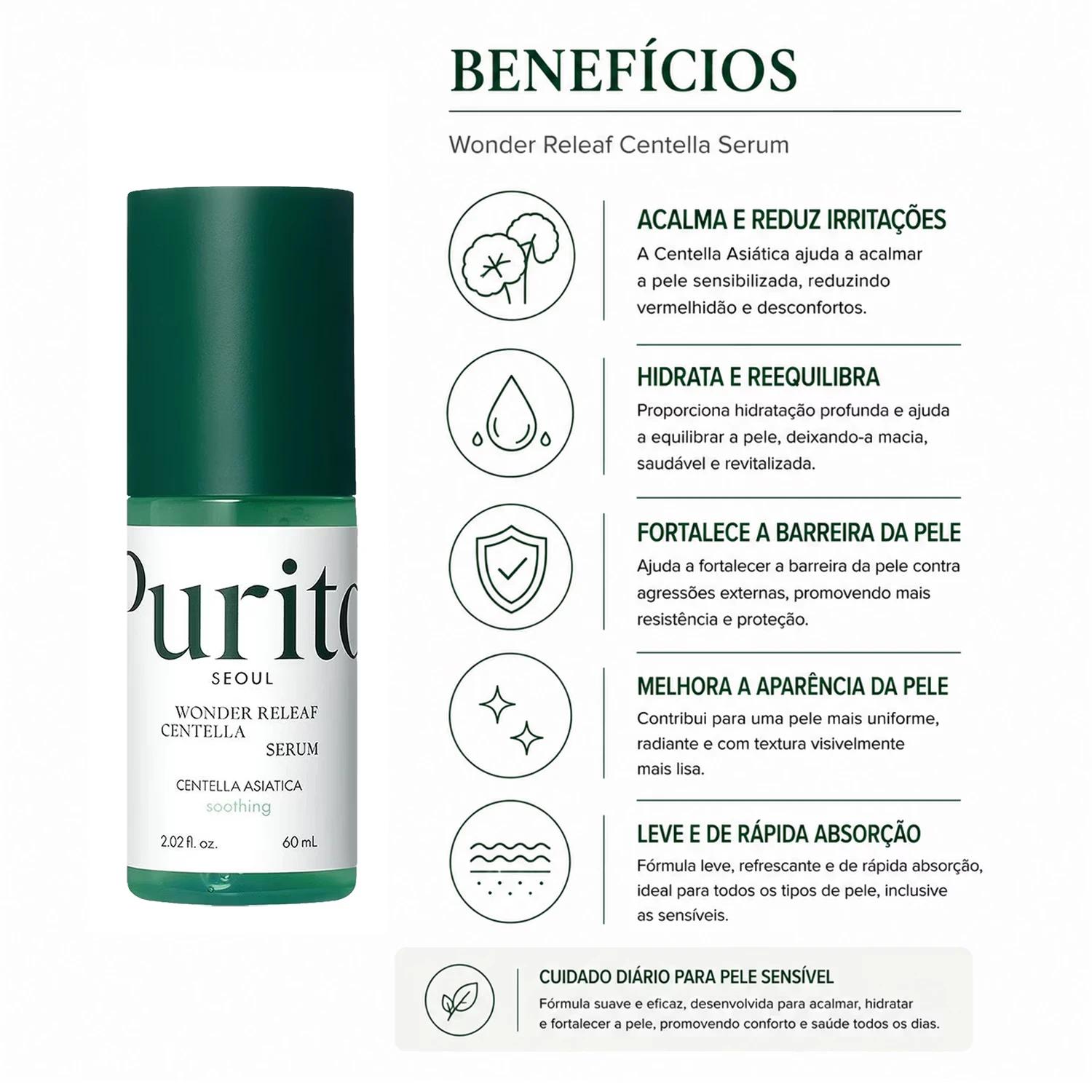 Sérum Facial Purito Wonder Releaf Centella Unscented 60ml - Imagen 3