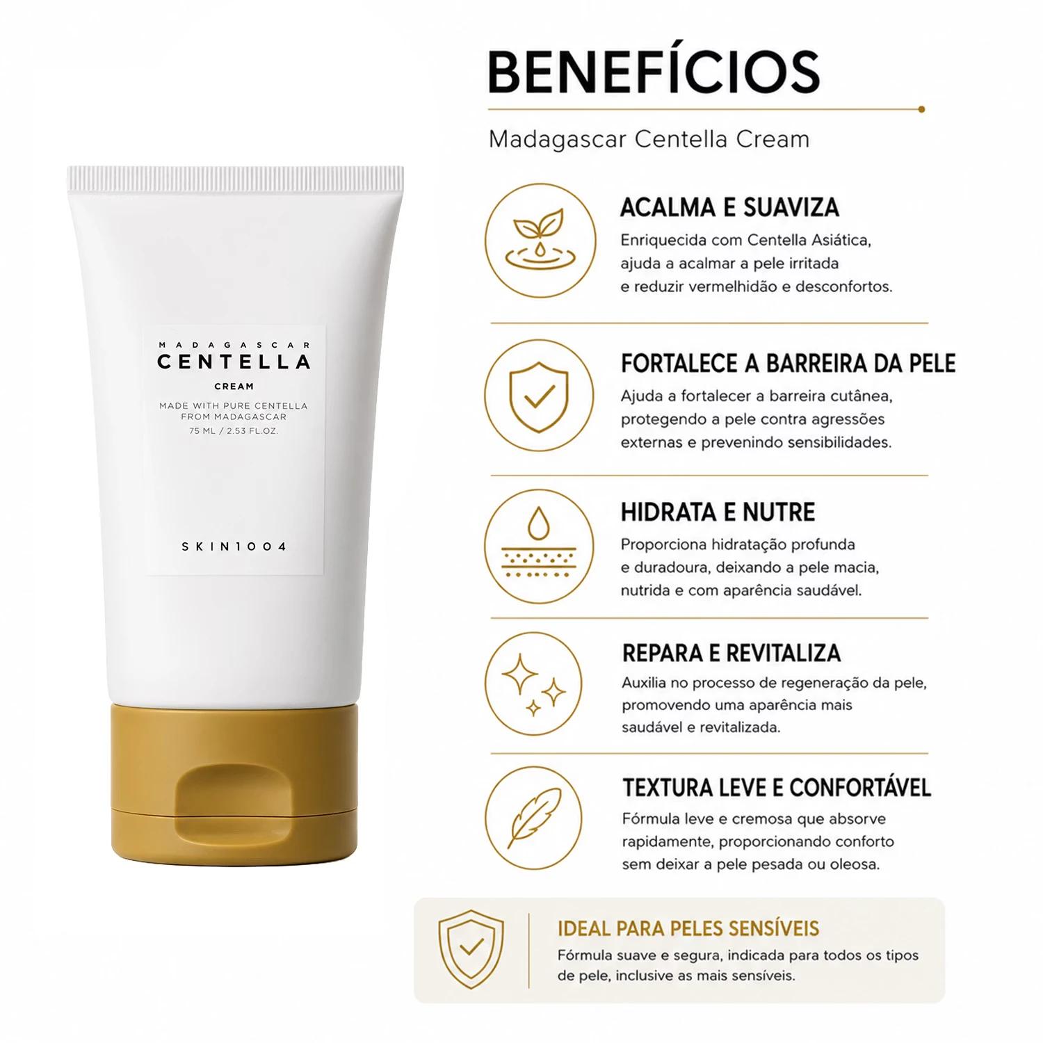 Creme Facial SKIN1004 Madagascar Centella Soothing 75ml - Imagen 3