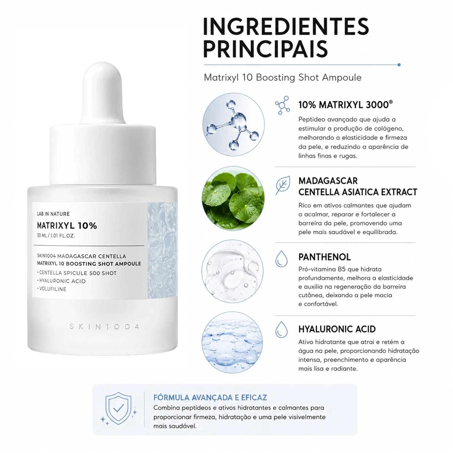 Ampola Facial SKIN1004 Madagascar Centella Matrixyl 10 Boosting Shot 30ml - Imagen 2