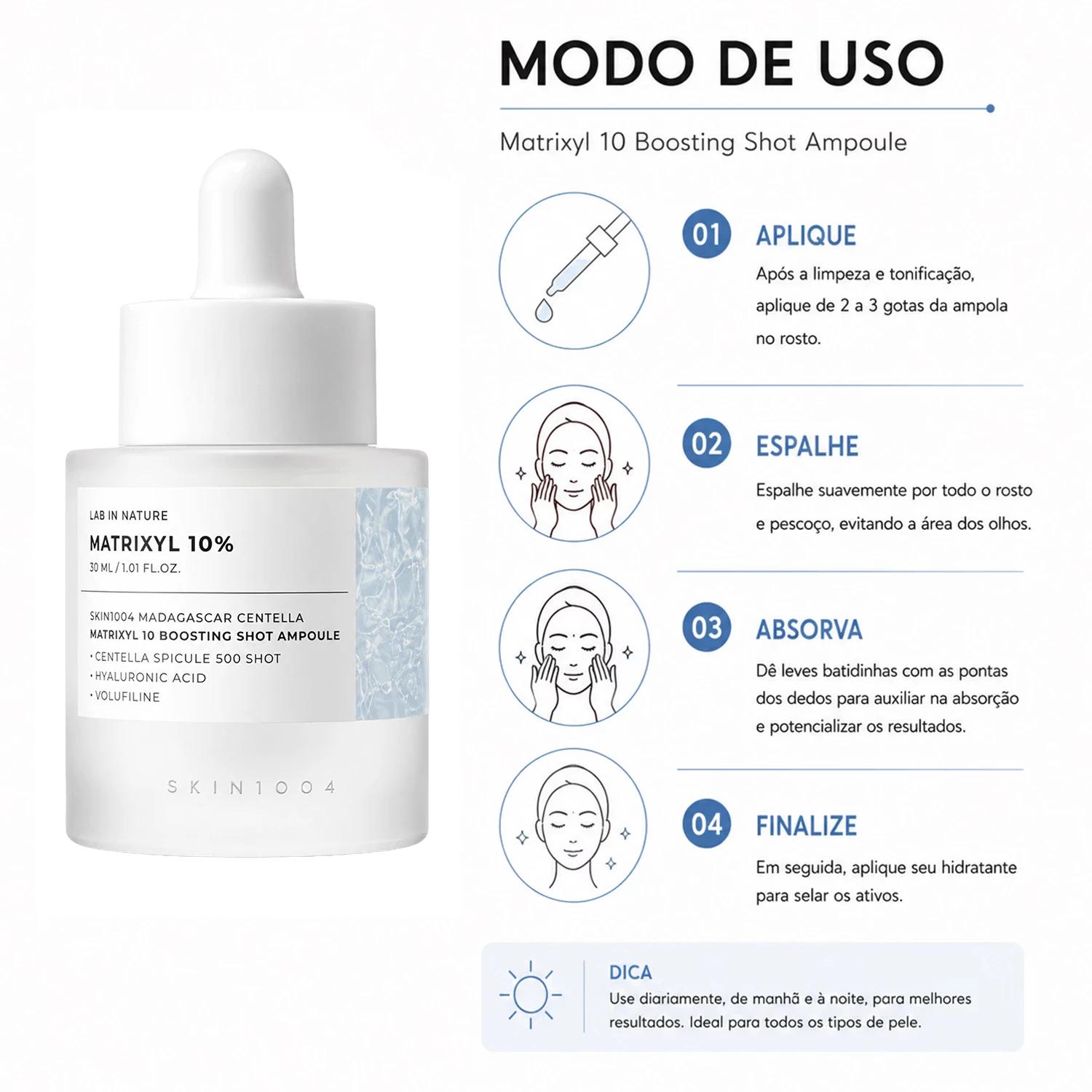 Ampola Facial SKIN1004 Madagascar Centella Matrixyl 10 Boosting Shot 30ml - Imagen 4