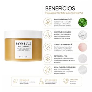 Pads Faciais Skin1004 Madagascar Centella Quick Calming Pad - 70 Unidades - Imagen 3