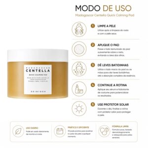 Pads Faciais Skin1004 Madagascar Centella Quick Calming Pad - 70 Unidades - Imagen 4