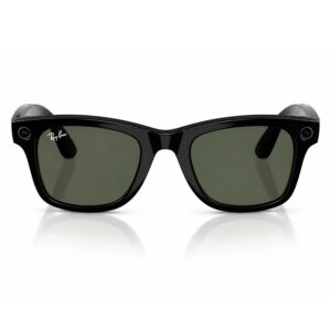 Anteojos De Sol Ray-ban Meta Wayfarer Rw4008 Wifi Meta Ia 32gb - Negro Brillante Lente Verde