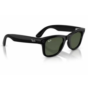 Anteojos De Sol Ray-ban Meta Wayfarer Rw4008 Wifi Meta Ia 32gb - Negro Brillante Lente Verde - Imagen 2