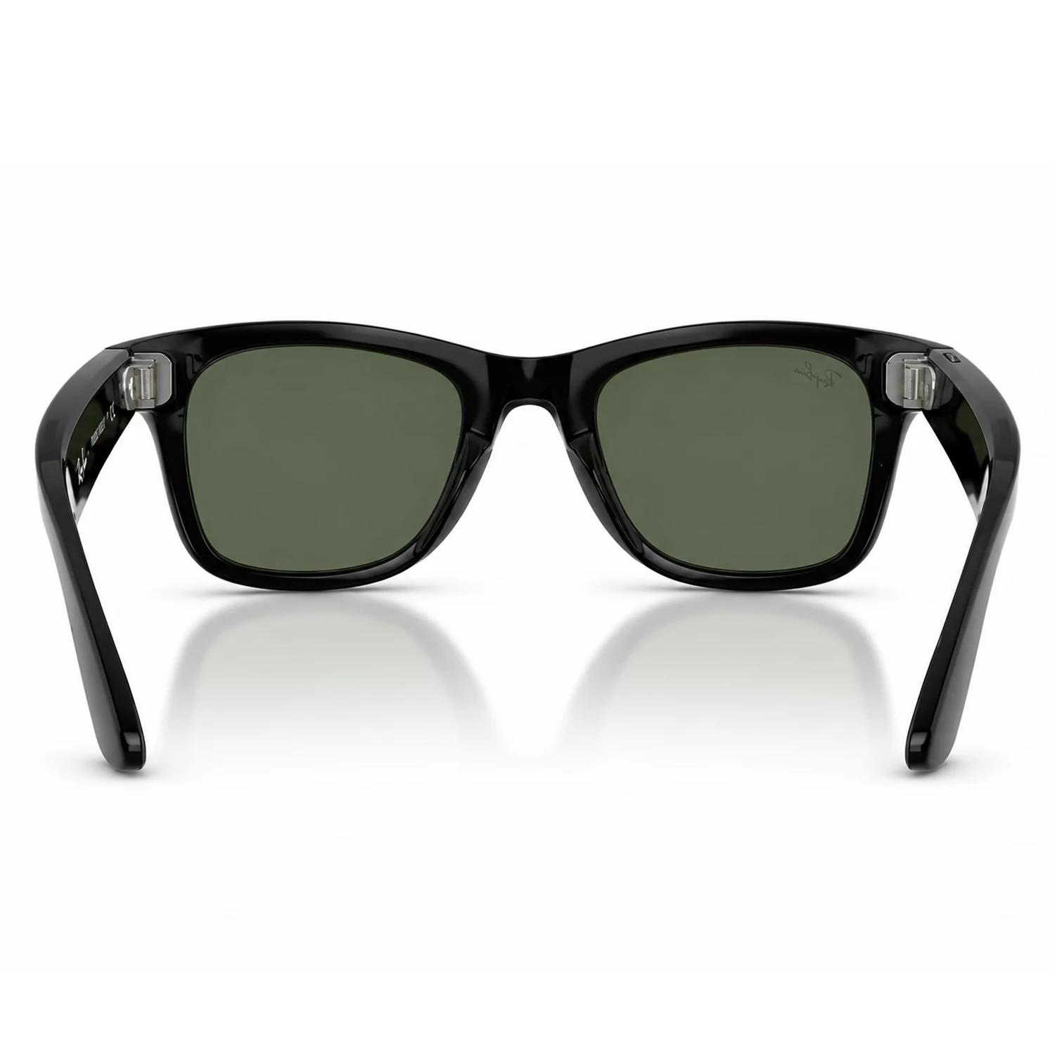 Anteojos De Sol Ray-ban Meta Wayfarer Rw4008 Wifi Meta Ia 32gb - Negro Brillante Lente Verde - Imagen 3