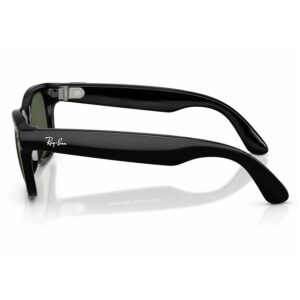 Anteojos De Sol Ray-ban Meta Wayfarer Rw4008 Wifi Meta Ia 32gb - Negro Brillante Lente Verde - Imagen 4