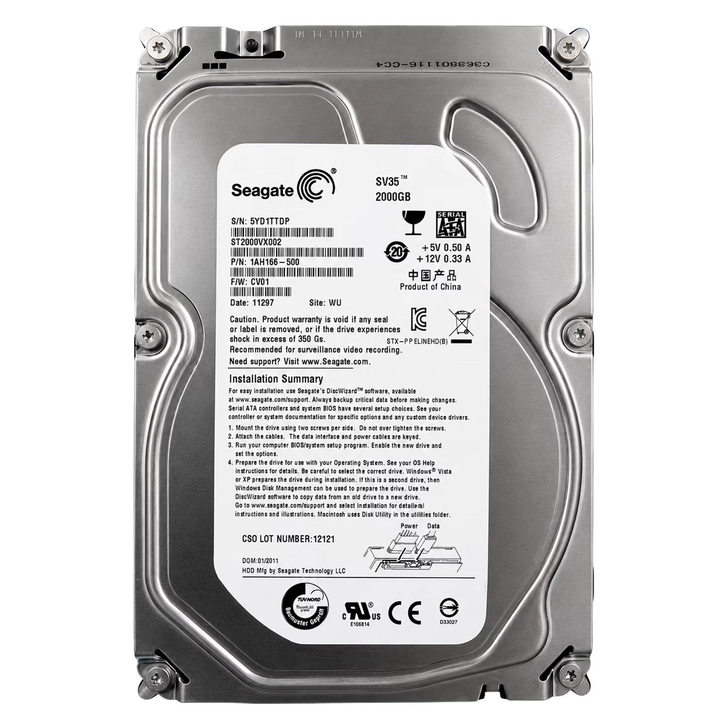 Hd Seagate Sv35 Pull 2tb 3.5" Sata 3 7200rpm - St2000vx002