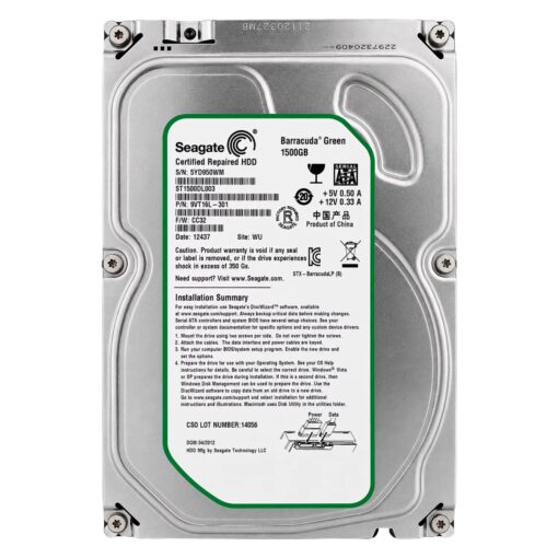 Hd Seagate Barracuda Green Pull 1.5tb 3.5" Sata 2 5900rpm - St1500dl003