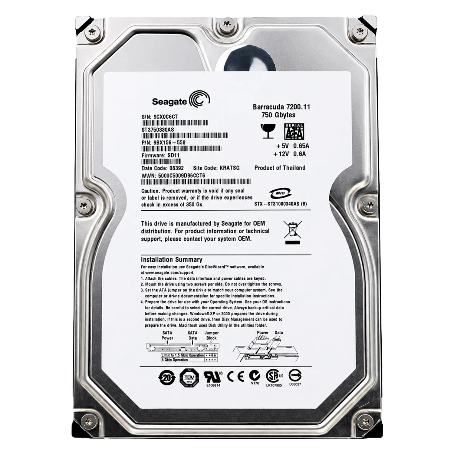 Hd Seagate Barracuda Pull 750gb 3.5" Sata 2 7200rpm - St3750330as