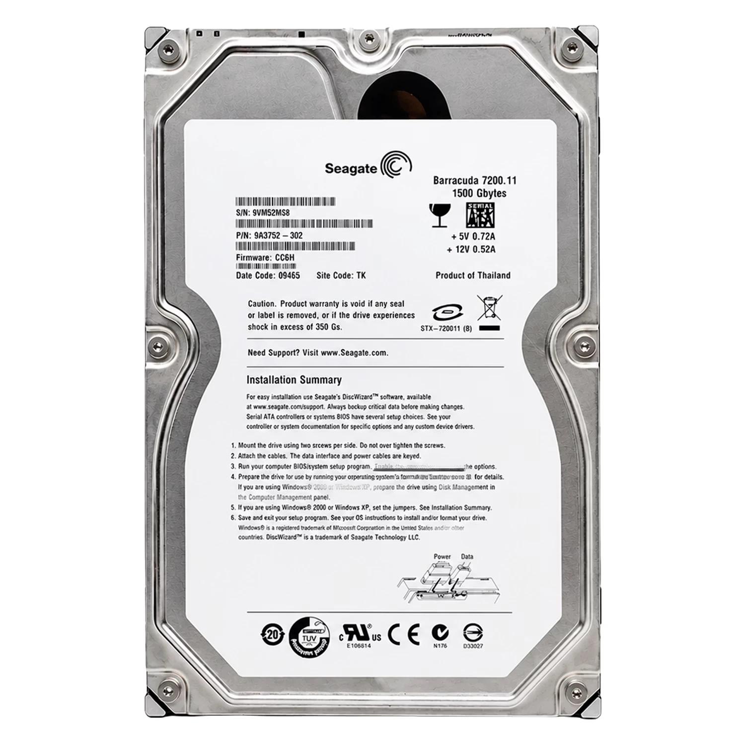 Hd Seagate Barracuda Pull 1.5tb 3.5" Sata 2 7200rpm - St31500341as