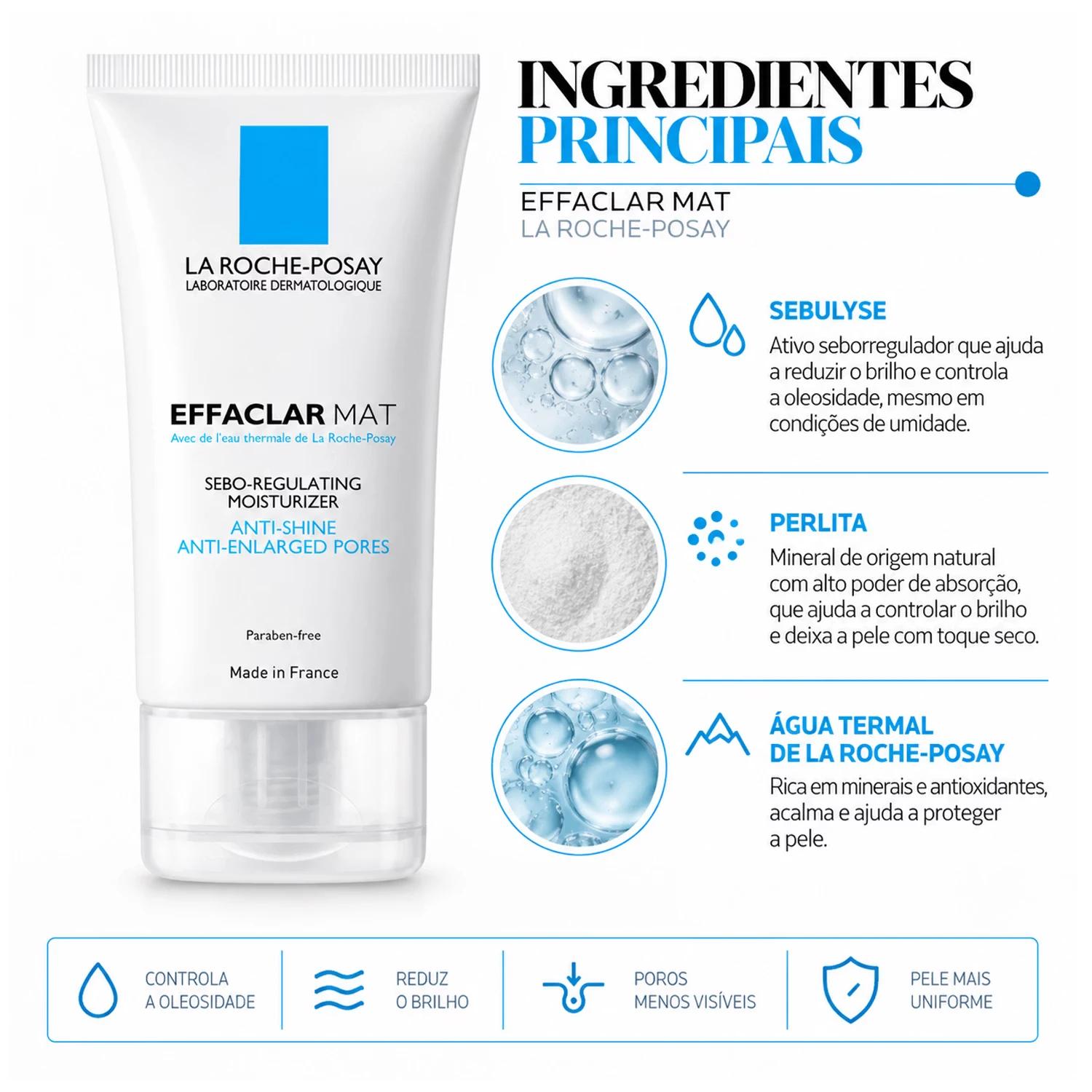 COS LA ROCHE POSAY CREME FACIAL EFFACLAR MAT 40ML 413025 - Imagen 2