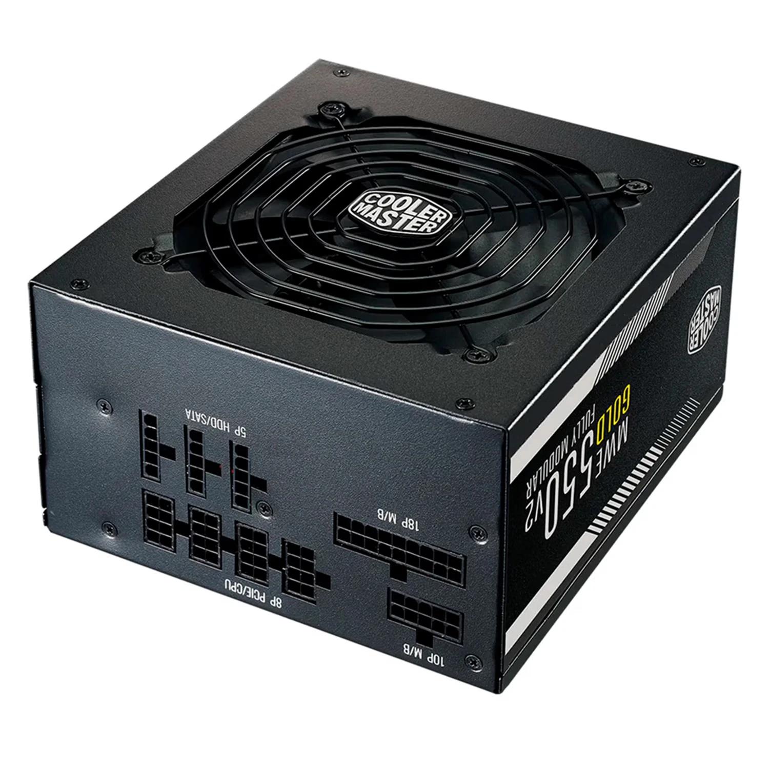 Fonte Cooler Master MWE V2 MPE-5501-AFAAG-U2 ATX 550W 80 Plus Gold Full Modular - Preto