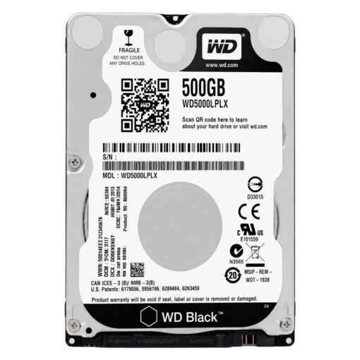 HD Western Digital Black 500GB 2.5" SATA 3 7200RPM Para Notebook - WD5000LPLX