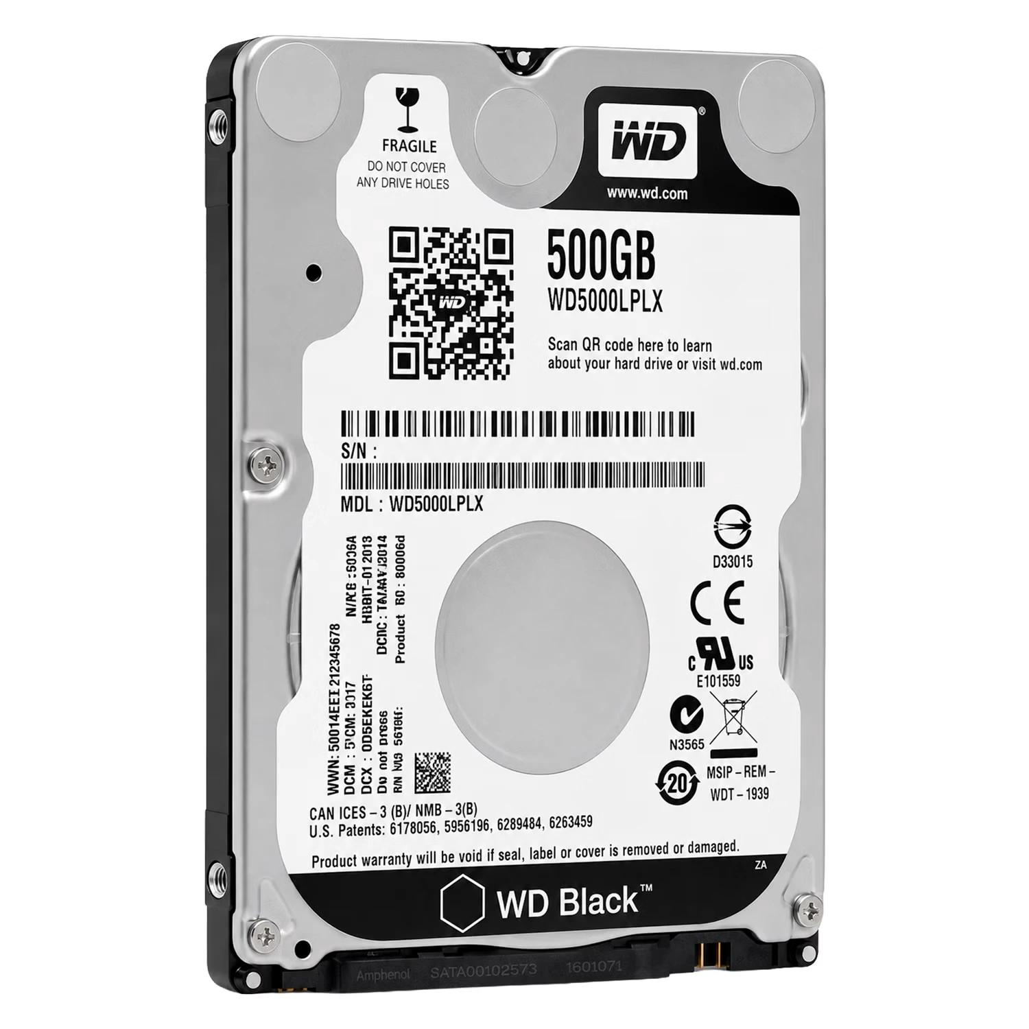 HD Western Digital Black 500GB 2.5" SATA 3 7200RPM Para Notebook - WD5000LPLX - Imagen 2