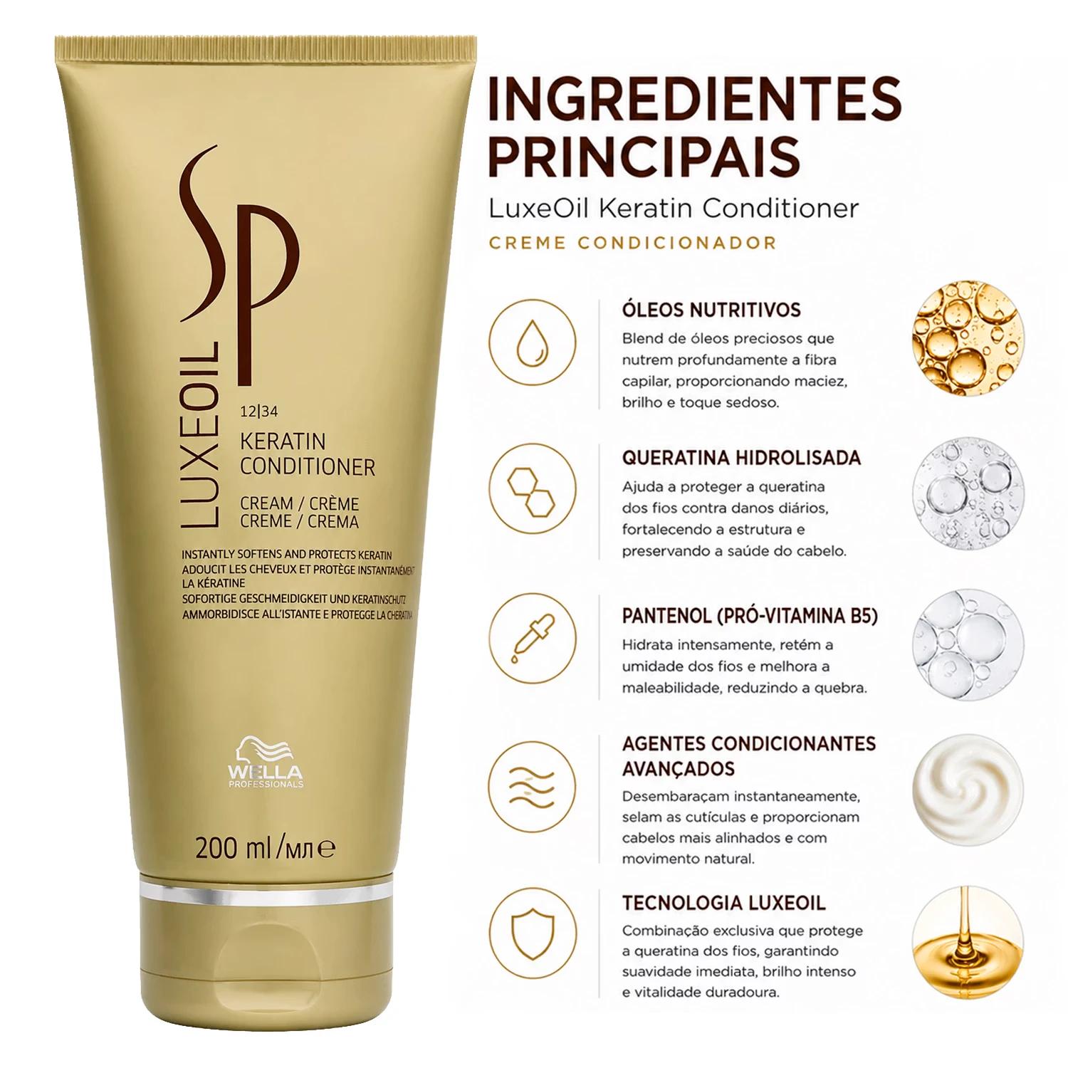 Condicionador Wella Professionals Sp Luxe Oil Keratin 200ml - Imagen 3