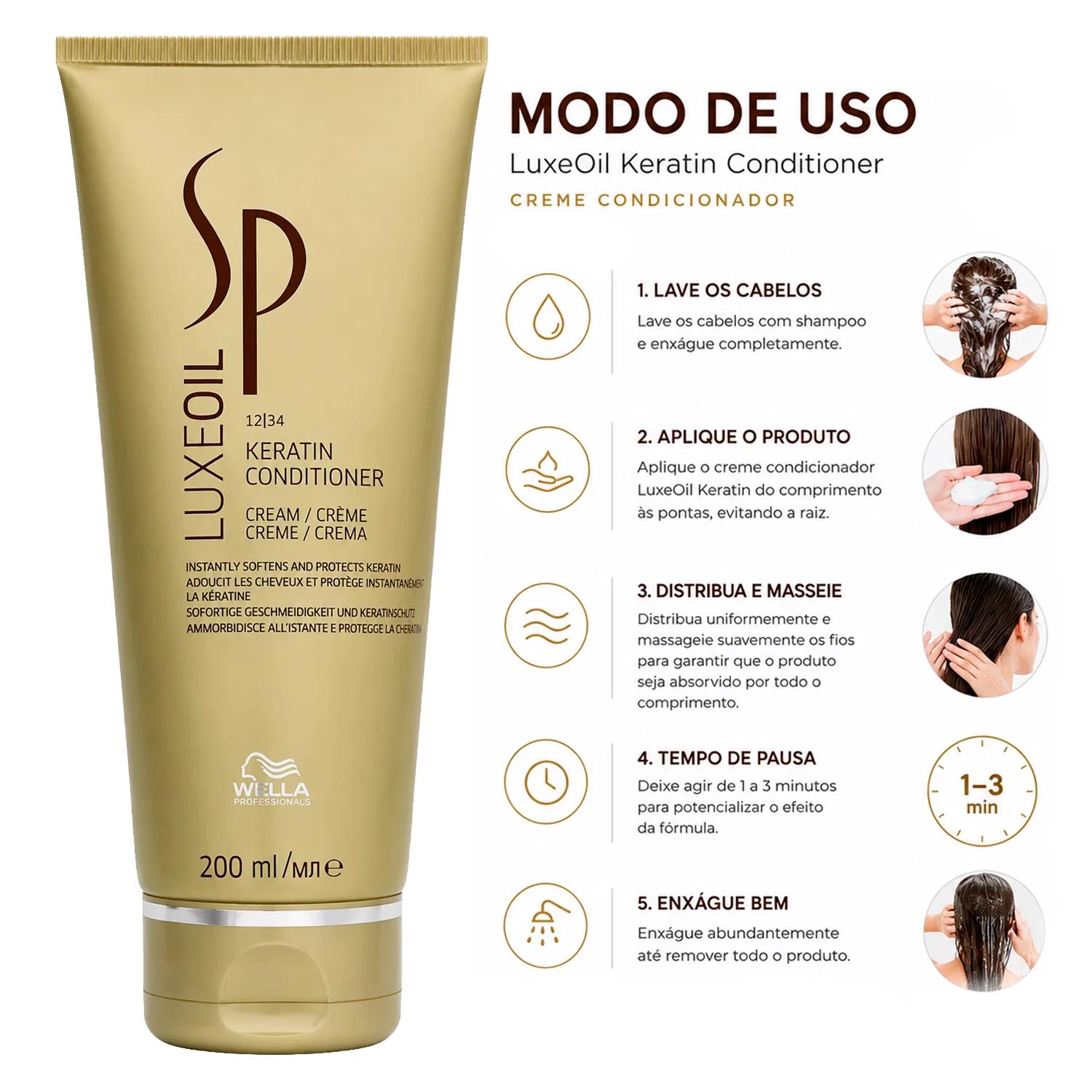 Condicionador Wella Professionals Sp Luxe Oil Keratin 200ml - Imagen 4