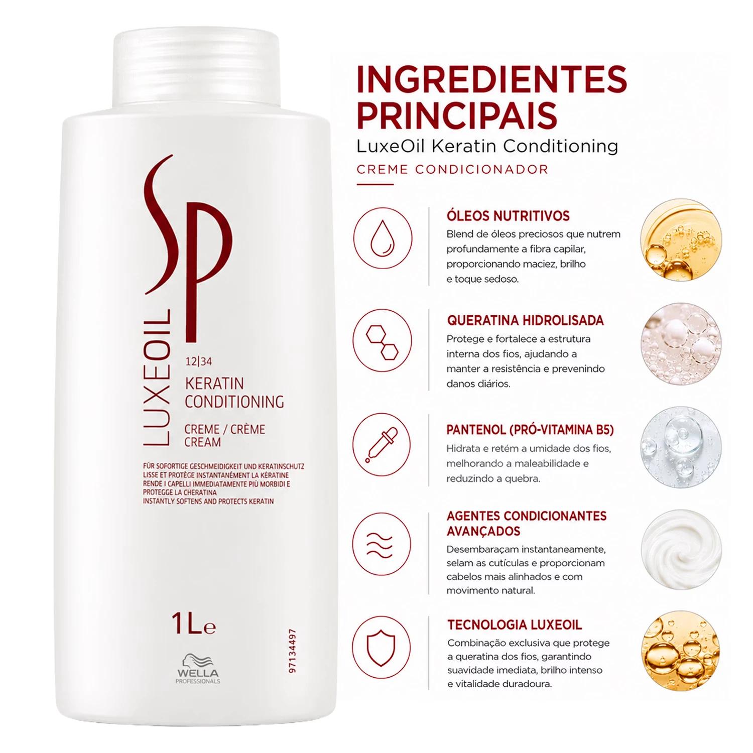 Condicionador Wella Professionals Sp Luxe Oil Keratin 1000ml - Imagen 3