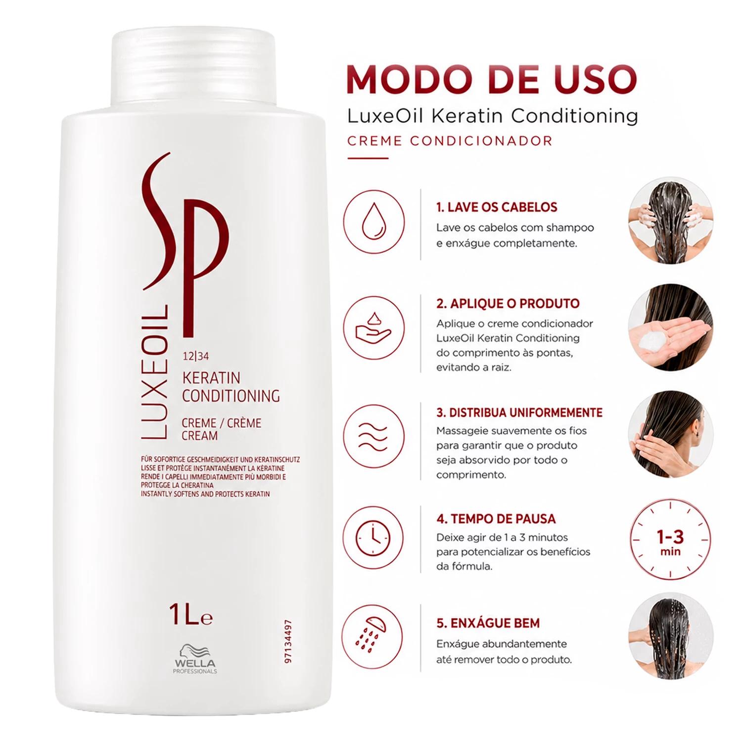 Condicionador Wella Professionals Sp Luxe Oil Keratin 1000ml - Imagen 4