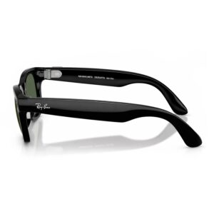 Anteojos De Sol Ray-ban Meta Wayfarer Rw4012 Gen 2 Wifi Meta Ia 32gb - Negro Brillante Lente Verde - Imagen 4