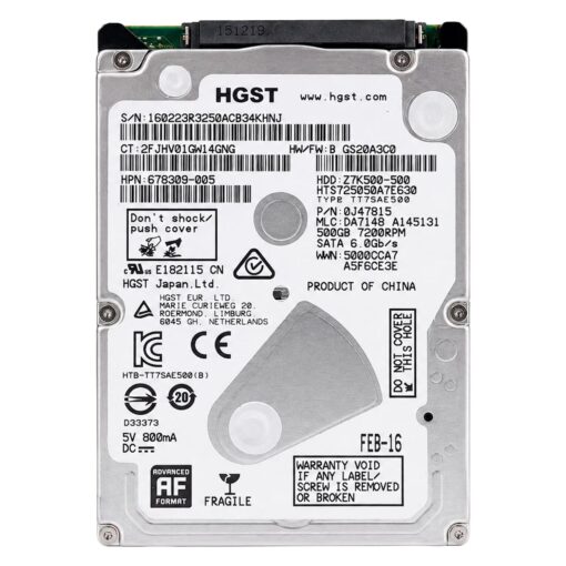 HD Hitachi Travelstar Pull 500GB 2.5" 7200RPM Para Notebook - HTS725050A7E630