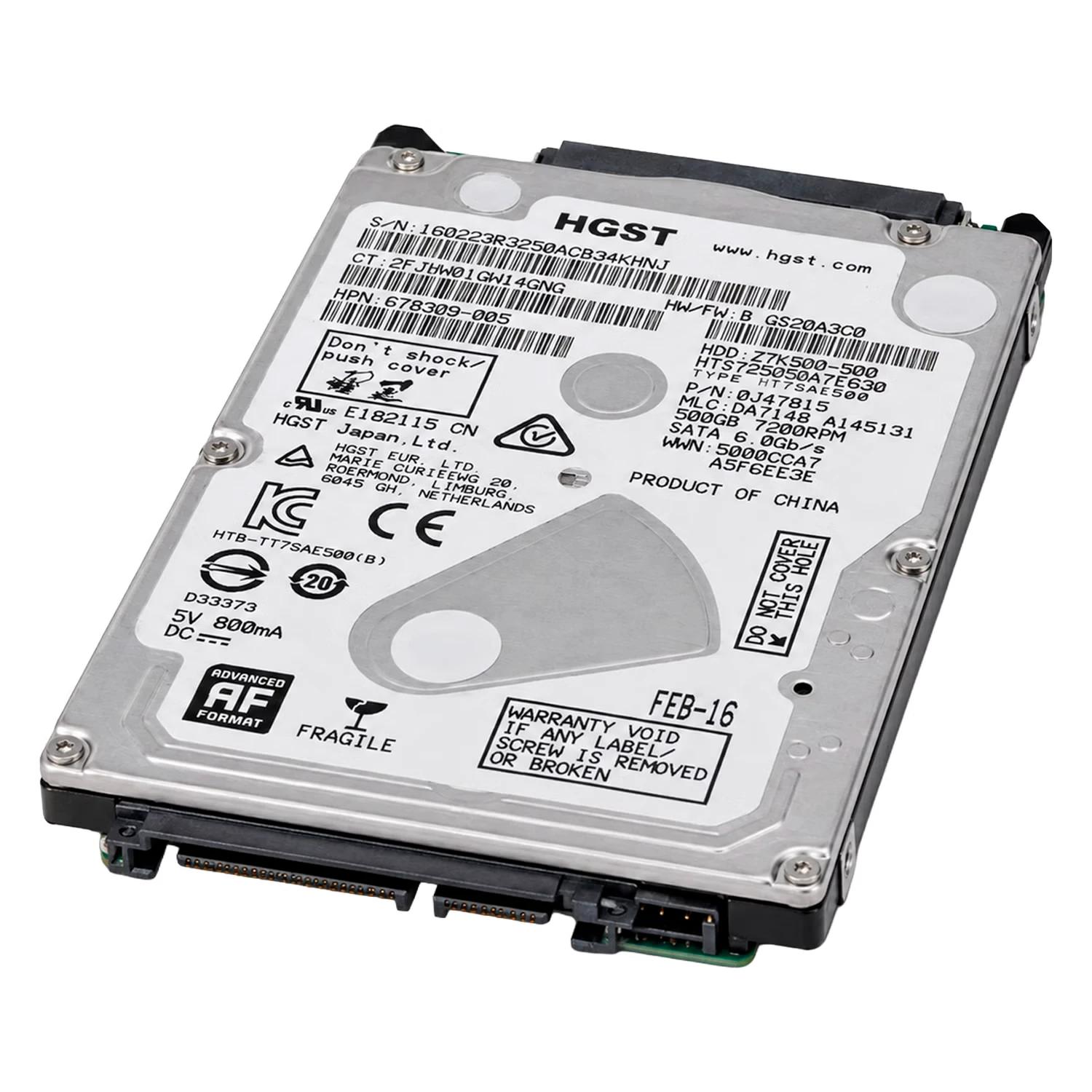 HD Hitachi Travelstar Pull 500GB 2.5" 7200RPM Para Notebook - HTS725050A7E630 - Imagen 2