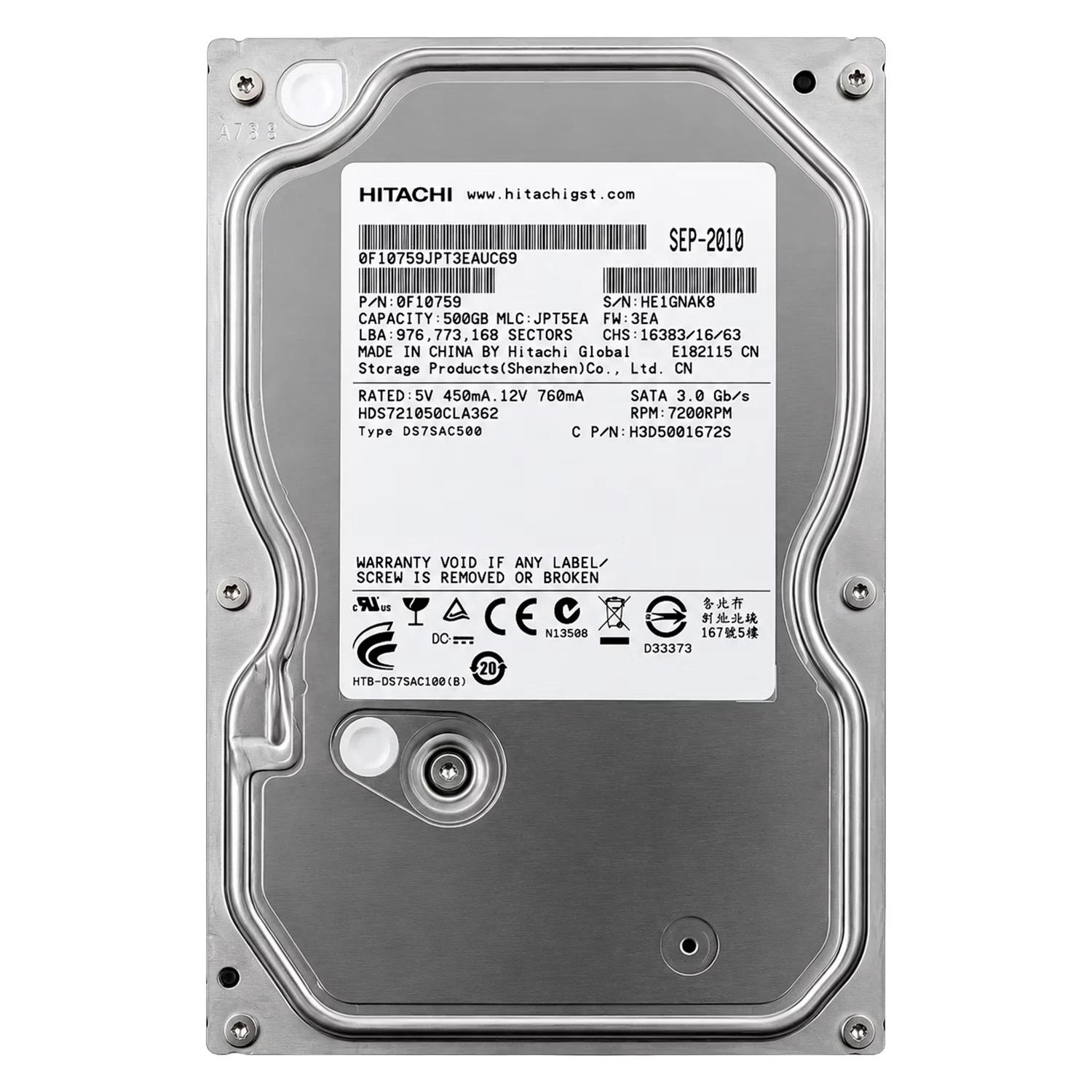 HD Hitachi Pull 500GB 3.5" SATA 2 7200RPM - H3D5001672S