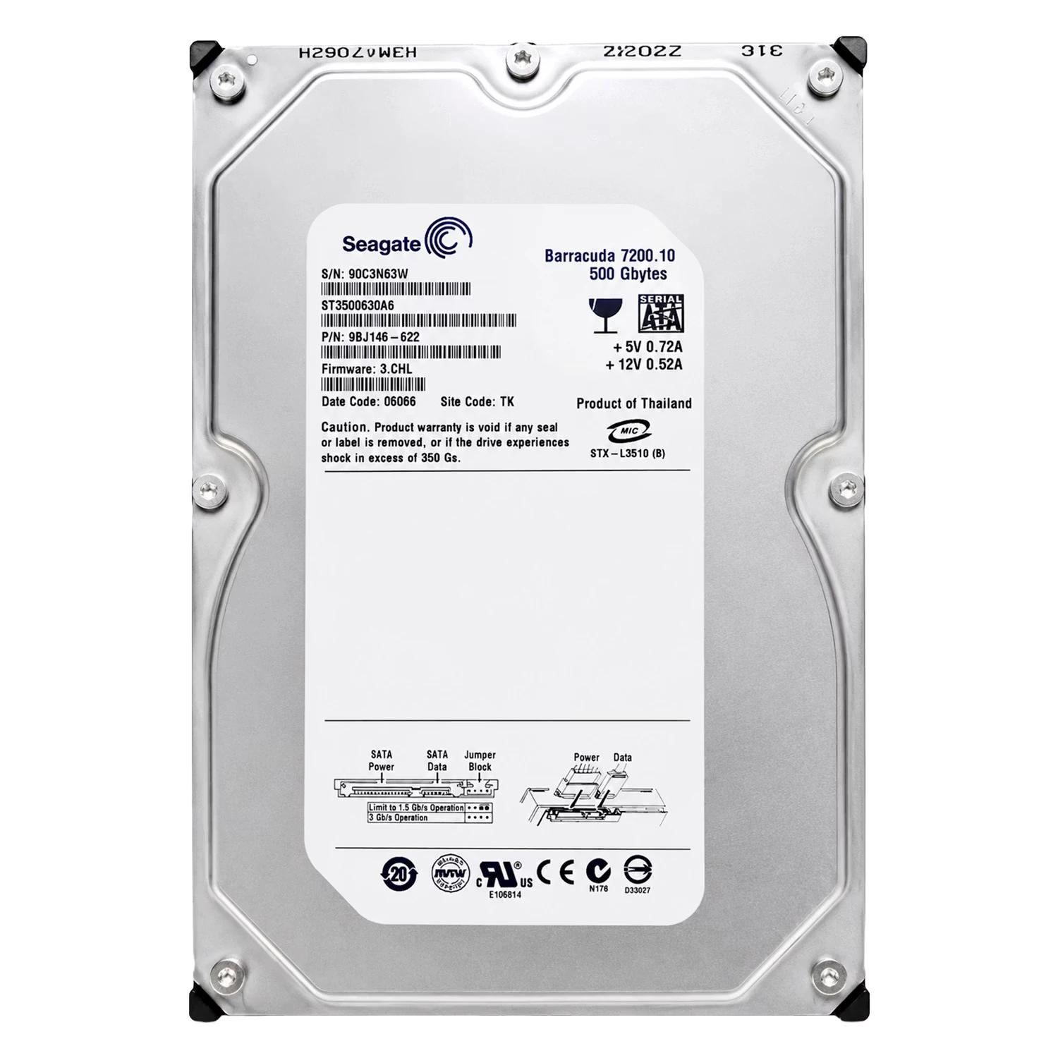 Hd Seagate Barracuda Pull 500gb 3.5" Sata 2 7200rpm - St3500630as
