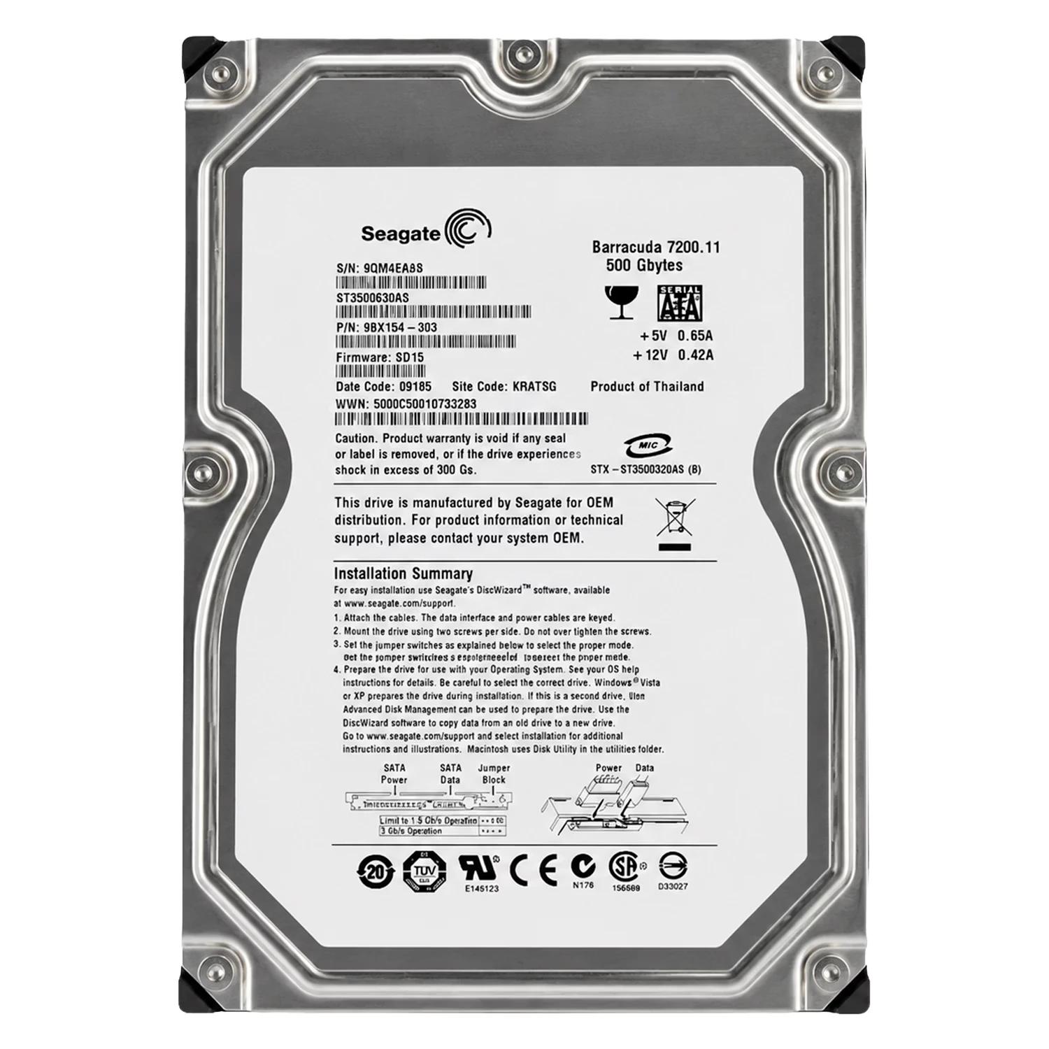 Hd Seagate Barracuda Pull 500gb 3.5" Sata 2 7200rpm - St3500320as