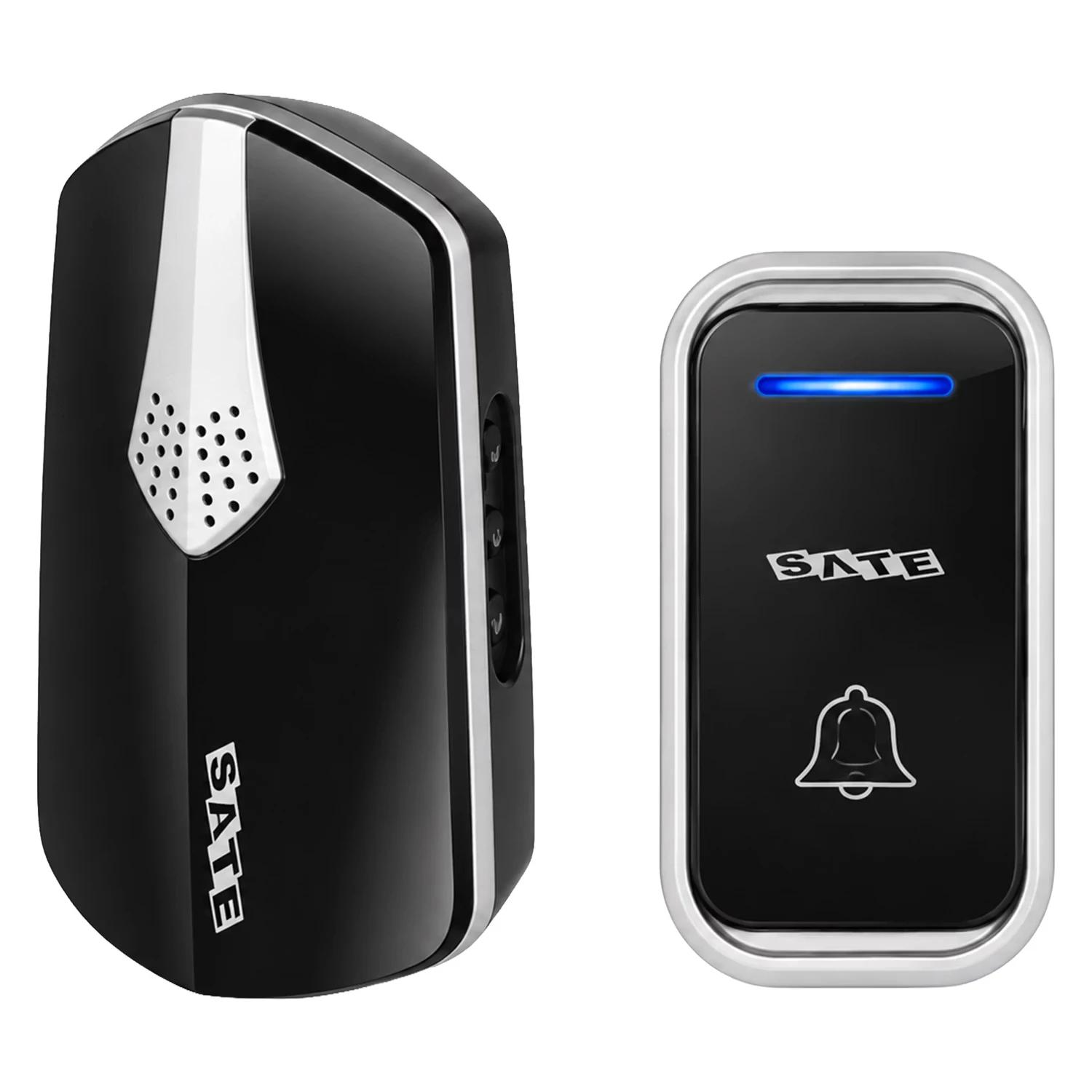 Campana SATELLITE Inalámbrico A-DB01 Con 38 Melodías BIVOLT negra/Plata