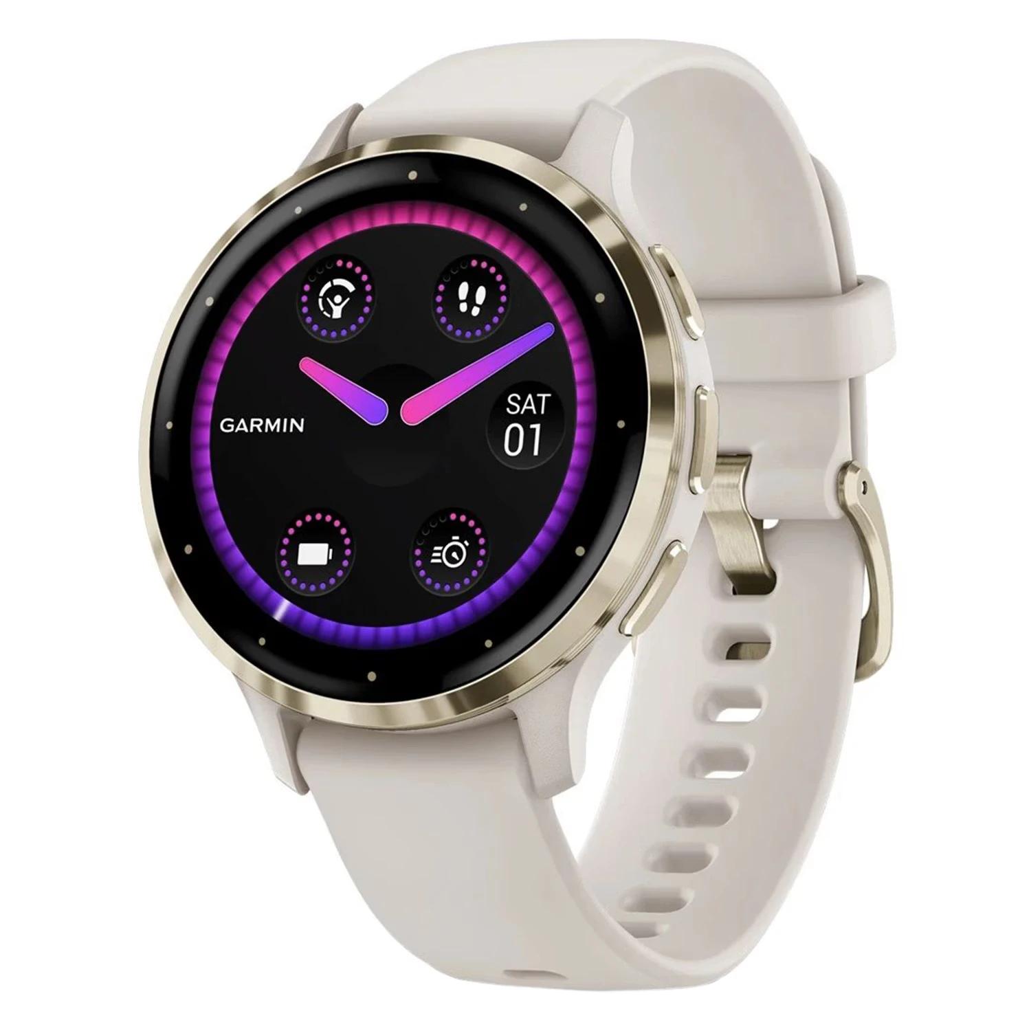 Smartwatch Garmin Venu 3S 010-02785-04 41mm - Blanco Dorado