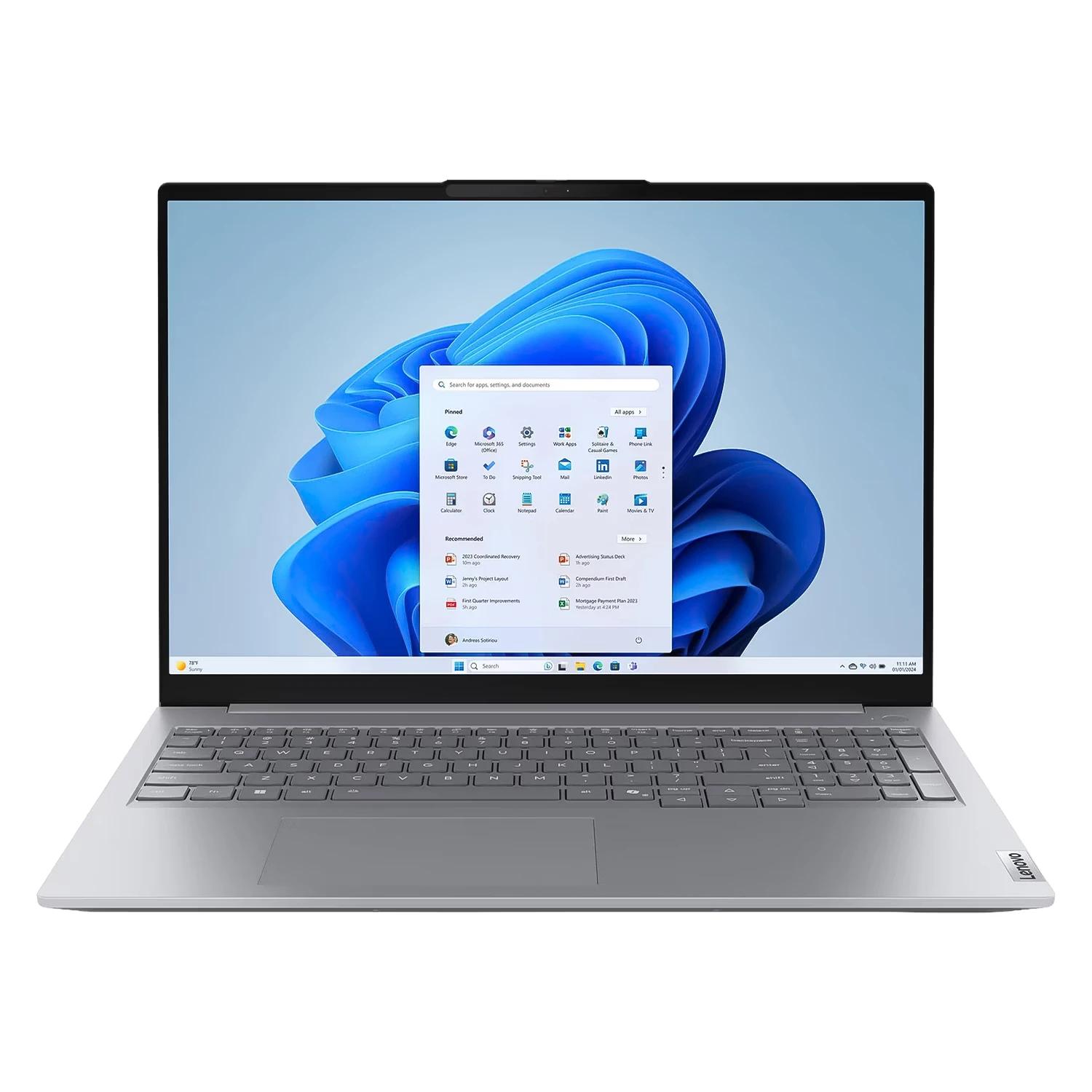 Notebook Lenovo ThinkBook 16 Intel Core Ultra 7-255H 32GB RAM 2TB SSD Tela 16" Full HD+ Windows 11 Inglês Cinza - 197528357201