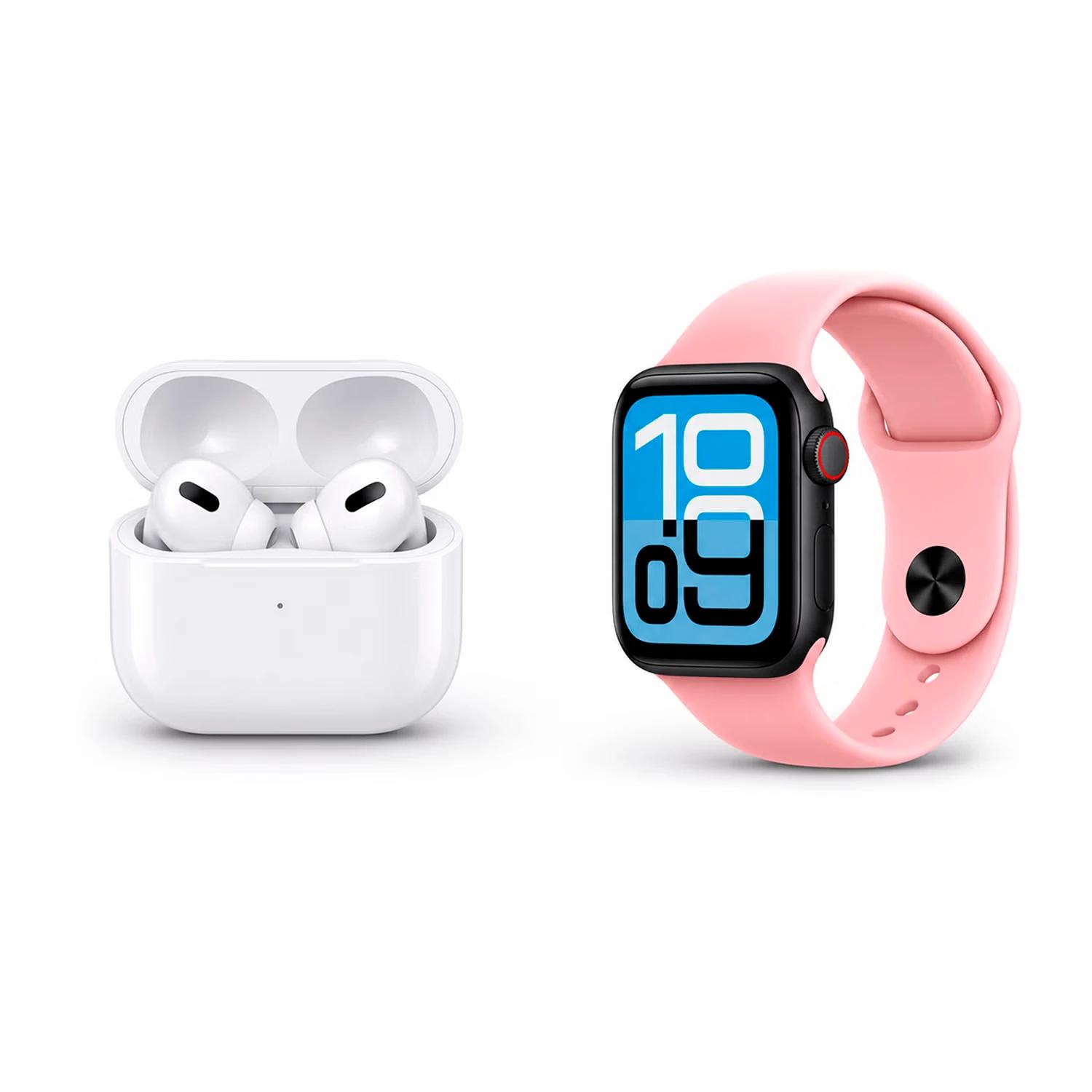 Kit Smartwatch K35 Mini 46mm + Auriculares + Consola Portátil - Rosa - Imagen 2