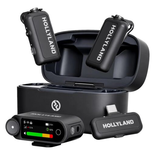 Micrófono Lapela Hollyland Lark Max 2 Combo USB-C Inalámbrico Para Smartphone - Negro