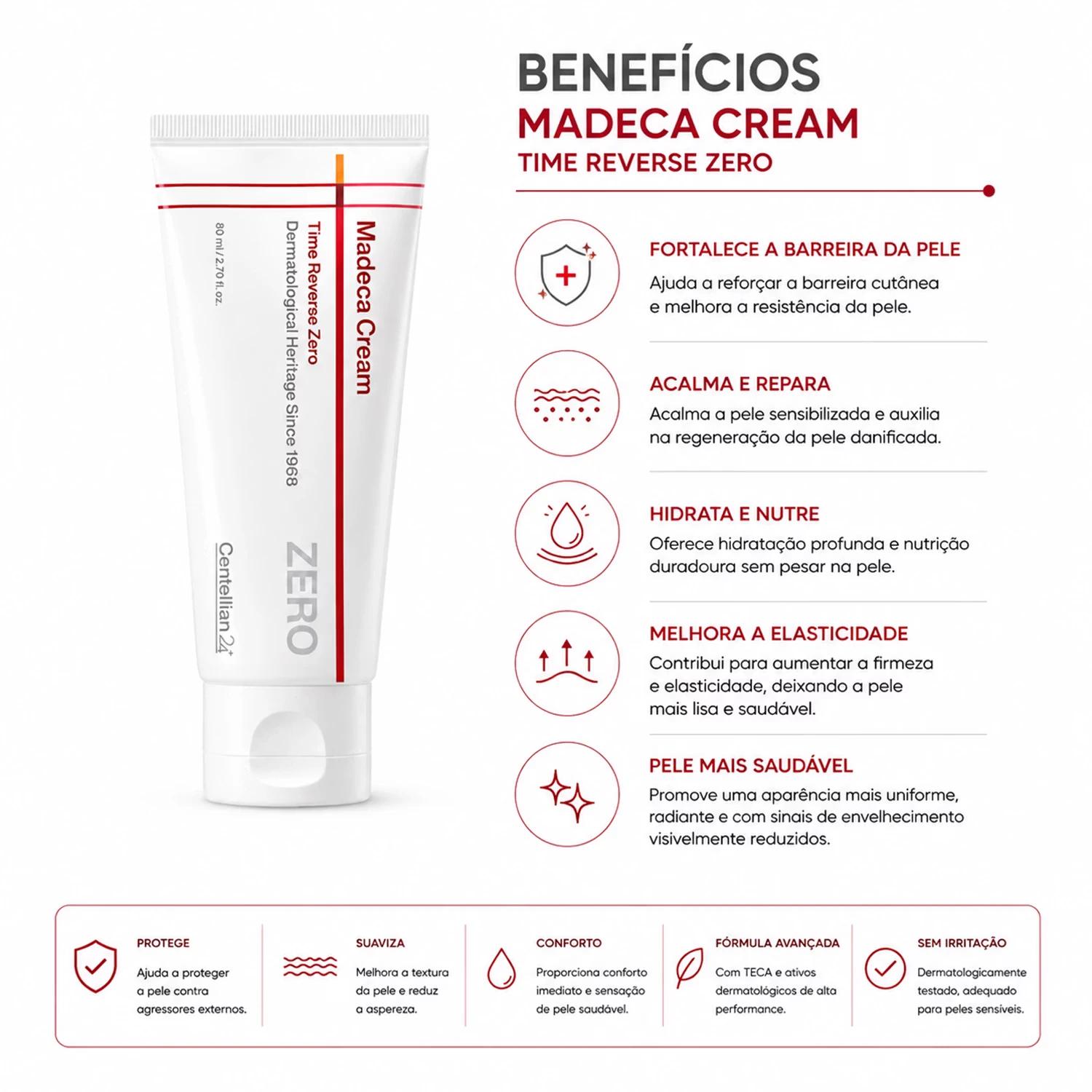 Creme Facial Centellian24 Madeca Cream Time Reverse Zero 80ml - Imagen 3