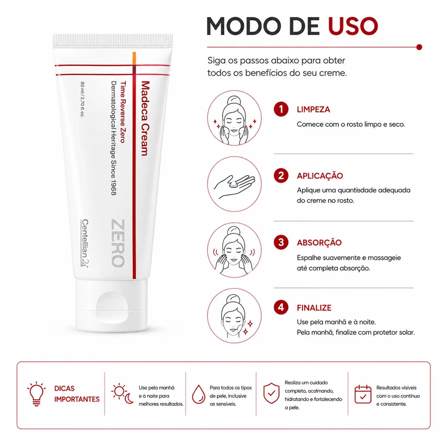 Creme Facial Centellian24 Madeca Cream Time Reverse Zero 80ml - Imagen 4