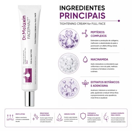 Alternative view of Creme Facial Dr. Melaxin Facephalt Tightening 50ml