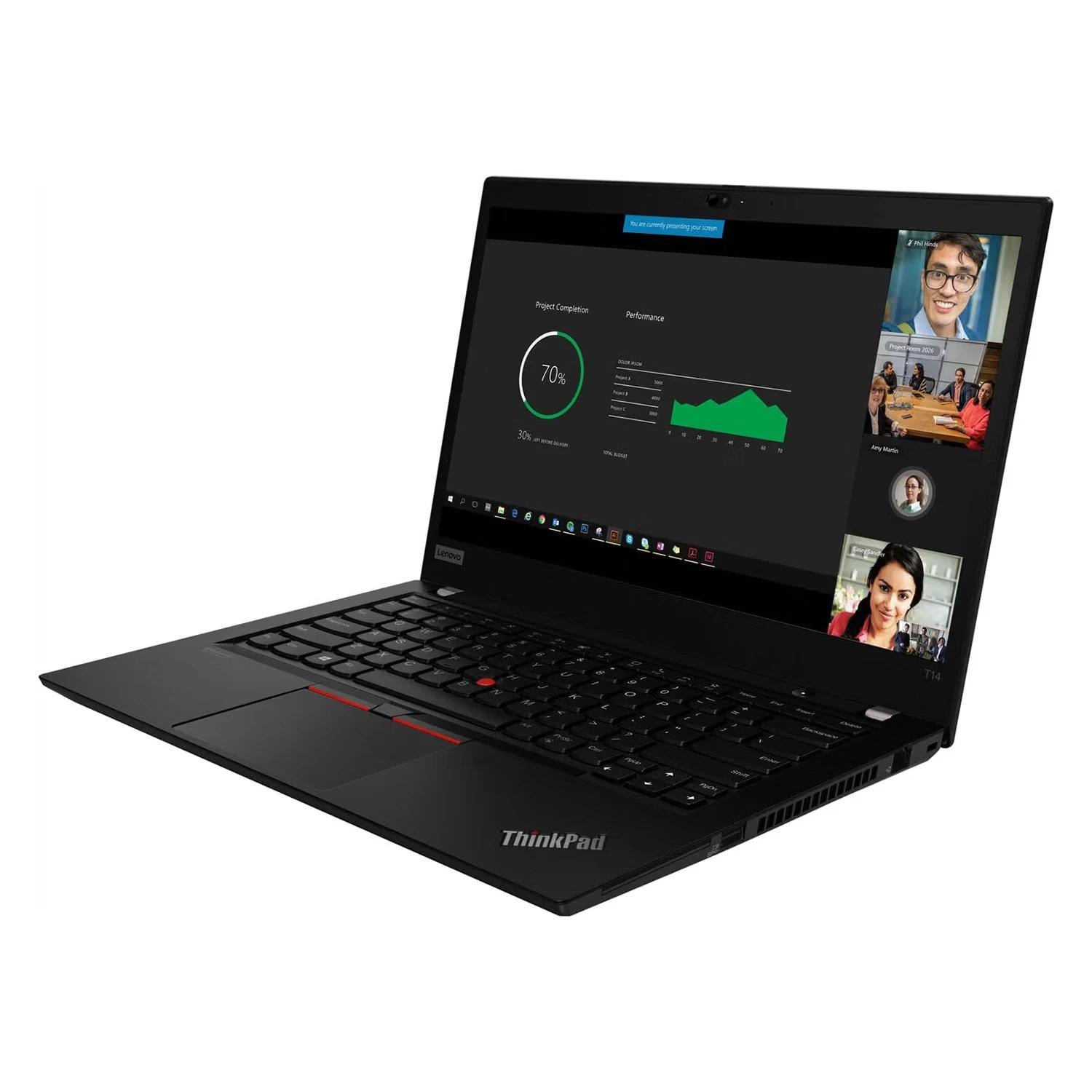 Notebook Lenovo ThinkPad T14 Intel Core i7-1365U 16GB RAM 256GB SSD Tela 14" Full HD Windows 11 Pro Inglês Preto - (Refurbished) - Imagen 2